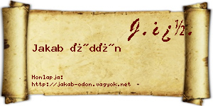 Jakab Ödön névjegykártya